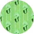 thumbnail image 1 of Ahgly Tapis d'Intérieur Lavable en Machine Carré Transitionnel Vert Émeraude, 3 Pieds Carré, 1 of 7