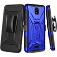 thumbnail image 2 of Compatible for Nokia C100 Case with Holster Belt Clip Hybrid Shockproof Protective Phone Cover with Kickstand - Blue, 2 of 6