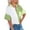 Green, variant on Fesfesfes Women Tops Fashion Women Causal Button Patchwork Blouse Short Sleeve T-Shirt Summer Tops Short Sleeve Shirt 6(M)