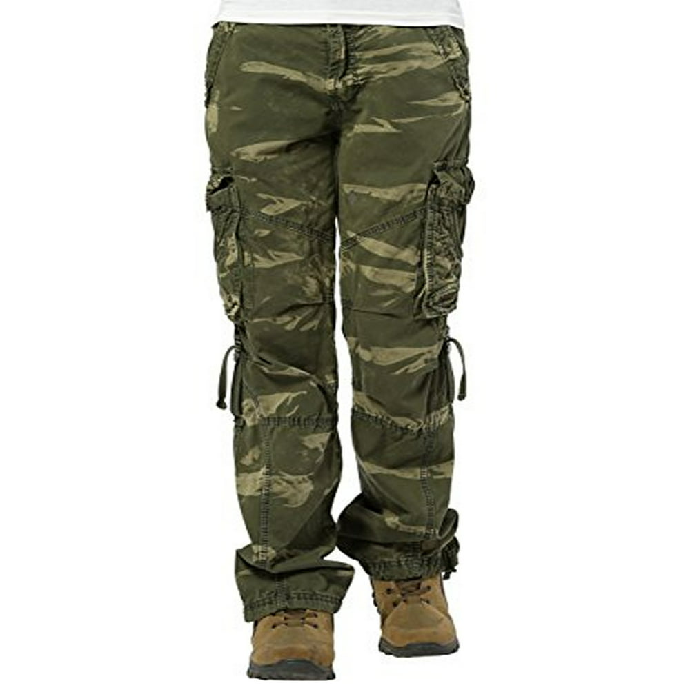 Skylinewears - Women's Casual Cargo Pants Solid Cotton Military Army ...