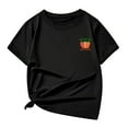 thumbnail image 1 of Xuewenshw Children's Casual Letter Pattern Print Multicolor Round Neck Short Sleeves Blouse Designs Latest for Girls, 1 of 6