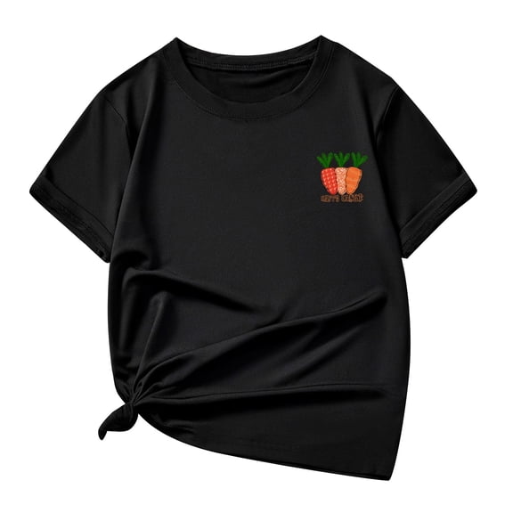 Tiijoy Girls Easter Tee Short Sleeve Round Neck T Shirt Summer Casual T-Shirt, Sizes 18-24 Months