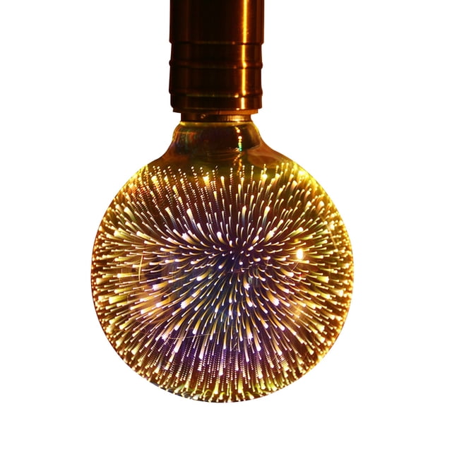 Bombilla LED De Fuegos Artificiales 3D Luz Decorativa Colorida Vintage E27 4W, Atmósfera Romántica Festiva, De Larga Duración, Crea Luces Magníficas Con Efecto 3D Para El