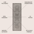 thumbnail image 4 of JONATHAN Y SANTA MONICA 2 x 8 Runner Rug, Sinjuri Medallion Textured Weave - Gray/Black, SMB101D-28, 4 of 6