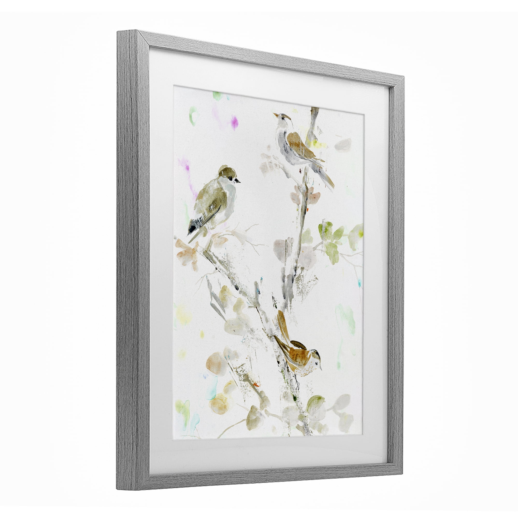Stupell Industries Delicate Feathers Trio Gray Framed Print Under Glass, design by Lorenzo Collective