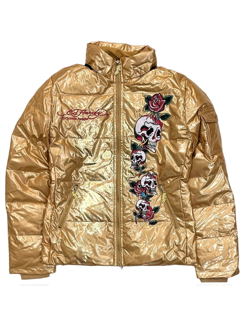 Ed Hardy by Christian Audigier Women's Embroidered Removable Hood