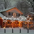 thumbnail image 3 of Christmas Star Pathway Lights Outdoor, 5PCS Solar Waterproof Star Stakes Light, 8 Modes Christmas Stake Lights for Yard Garden Sideway Walkway, 3 of 7