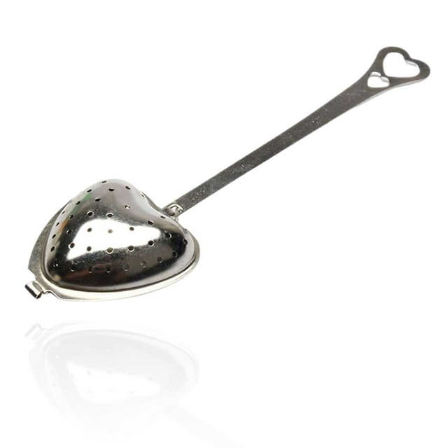 tamizeot Heart Shaped Stainless Steel Tea Infuser Spoon Strainer High Temperature Resistance Environmental for Protection Coating Steel Color 1pcs 1Set