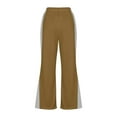 thumbnail image 3 of HomeDM Womens Baggy Sweatpants Wide Leg Sweat Pants Color Block Athletic Jogger with Pockets Casual Trendy Pants Comfy Lounge - Khaki/M, 3 of 5