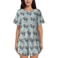 thumbnail image 1 of Balery Sea Otter Conjunto de Pijama para Mujer con Estampado, Dos Piezas de Manga Corta y Shorts, Ropa de Dormir Suave con Cuello Redondo y Bolsillos-Large, 1 of 6