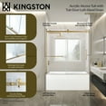 thumbnail image 6 of Kingston Brass KVTAP6031L22T7 60-Inch Acrylic Rectangular 3-Wall Anti-Skid Alcove Tub Combo with Tub Door (Left Hand Drain) in White/Brushed Brass, 6 of 9