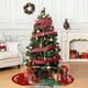 thumbnail image 4 of CaiYueKe Christmas Tree Skirt 35.4 Inch Red Snowman Pattern Festive Xmas Mat, Merry Christmas Print Holiday Party Home Decor for Tree Base Cover, Christmas Decoration for Family Gatherings, 4 of 7
