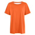 thumbnail image 5 of T-shirt Mode Femme Col Rond Grande Taille Manches Courtes Couleur Unie avec Tissu Doux et Respirant, 5 of 5