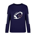 thumbnail image 4 of BODOAO Game Day Sweatshirt Women Football Sweatshirts Rugby Graphic Pullover Weekend Tops Casual Football Season Shirt Women's Bloody Print Loose Long Sleeve Sweatshirt Top Dark Blue L, 4 of 4