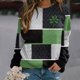 thumbnail image 3 of Sudadera Penkiiy Día de San Patricio para mujer Lucky Shamrock Camisa de manga larga Trébol Irlanda Print Pullover Tops L Multicolor, 3 of 4
