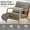 thumbnail image 6 of AFO Mid-Century Upholstered Armchair with Back Pillow and Wood Frame, Reading Accent Chair for Living Room Bedroom, Grey, 6 of 6