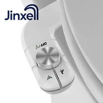 Jinxell Bidet Attachment, Non-Electric Cold Water Bidet Toilet Seat Attachment with Pressure Controls, Retractable Self-Cleaning Dual Nozzles for Frontal & Rear Wash
