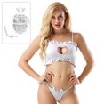 thumbnail image 4 of Conjunto de lencería para mujer Gatito Ojo de cerradura Lindo traje sexy Oreja de gato Aro para el pelo Cola de gato - Blanco, 4 of 5
