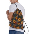 thumbnail image 4 of Yiaed Sunflowers Print Drawstring Bags Drawstring Backpack Bulk String Back Pack Gym Sport Bag-Small, 4 of 5