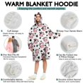 thumbnail image 5 of Wearable Oversized Blanket,White Cow Bow Pattern Wearable Blanket Hoodie for Adults,Cozy Hooded Blankets with Super Pockets,Super Warm Fuzzy Pullover for Women & Men, 5 of 6