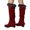 Wine, variant on Women's Wedge Platform Fuzzy Suede Knee High Boots Comfortable Warm Pull On Slouchy Fall Booties with Arch Support Black Size 6