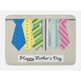 thumbnail image 1 of Fathers Day Bath Mat, Colorful Dad Ties with Dotted Striped and Checkered Patterns for Celebration, Plush Bathroom Decor Mat with Non Slip Backing, 29.5" X 17.5", Multicolor, by Ambesonne, 1 of 2
