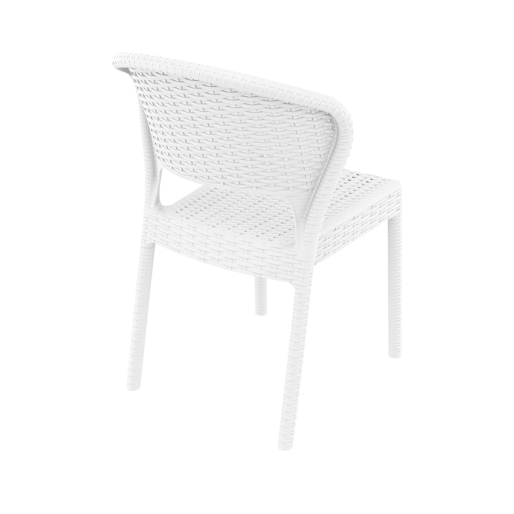 Siesta Daytona Resin Wickerlook Set of 2 Dining Chair White ISP818-WH - image 2 of 9
