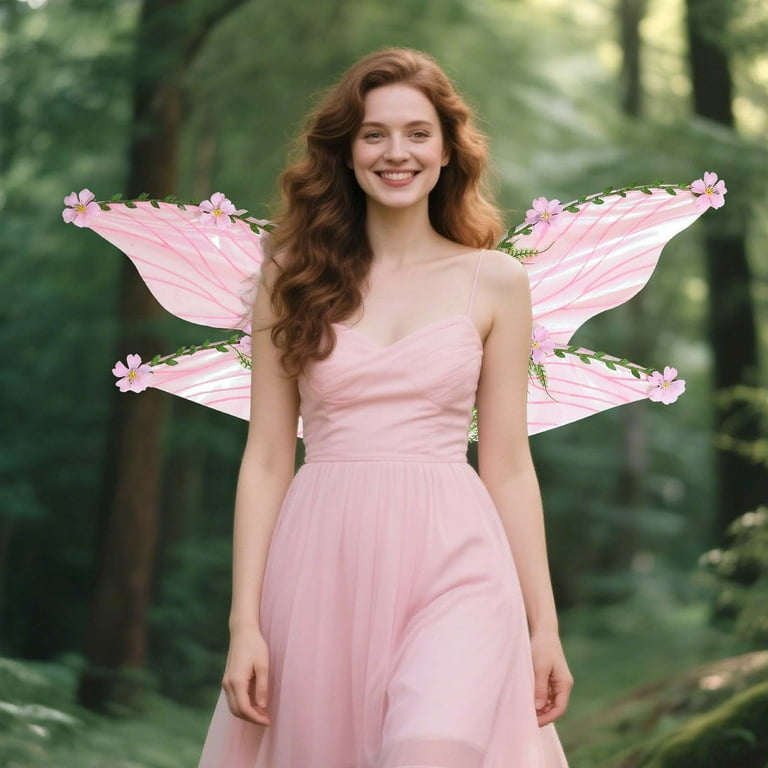 DAMAI Green Fairy Wings for Women,Mother Nature Woodland Elf Wings with  Colorful Flowers Leaves and Vines,Floral Vine Butterfly Wings Accessory for  Adults, Fantasy, Renaissance Faire - Walmart.com
