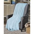 thumbnail image 2 of Pure 100% Organic Cotton Thermal Soft Lightweight Adult Cellular Blanket (Blue,, 2 of 9