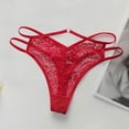 thumbnail image 6 of SCSAlgin 3PC Women's Lace Thong Strappy Underwear Panty Set Sheer Floral Soft Low Waist, 6 of 7