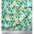 thumbnail image 1 of Soimoi Tissu Popeline de Coton Imprimé Feuilles & Roses au Mètre 42 Pouces de Large, 1 of 3