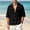 Black, variant on Cuban Collar Dual-Pocket Bubble Short-Sleeve Shirt, Light Crinkle Fabric for Warm-Season Beach Trips Blue M