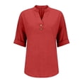 thumbnail image 4 of Womens Blouses and Tops Dressy Kelon Women's Tops Short Sleeve Shirts V Neck Boho Tops Fashion Tunics Trendy Flowy Clothing Vacation Clothes Cruise Outfits, S, 4 of 9
