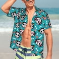 thumbnail image 4 of Salouo Skull Cat for Hawaiian Shirt for Men,Summer Beach Casual Short Sleeve Button Down Shirts Men's Regular-Fit Short-Sleeve Print Shirt -Small, 4 of 6