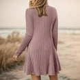 thumbnail image 5 of felwors Women's Long Sleeve Sweater Maxi Dresses V Neck Casual Fall A-Line Fall Long Dresses Pink, XXL, 5 of 8