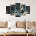 thumbnail image 2 of ZHONGYUTONG 5 Panel Christmas Wall Art Large Xmas Canvas Pictures Santa Claus and Reindeer Painting Winter Scenes Prints Holiday Home Wall Decor Framed (12x16inx2pcs 12x24inx2pcs 12x32inx1pcs), 2 of 4