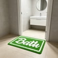 thumbnail image 4 of KOYPTL Waffle Bath Mat Boho Flocked Bath Rug Absorbent Non Slip Ultra Soft Bathroom Mats Machine Washable Knit Bath Rugs with Bath Letter for Bathroom Bedroom Kitchen Tub 16*24" Green, 4 of 6
