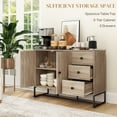 thumbnail image 4 of HOMCOM Buffet, Armoire de 42,5 Pouces avec Étagères et 3 Tiroirs Chêne, 4 of 10