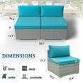 thumbnail image 6 of EAGLE PEAK 2 Piece Outdoor Armless Wicker Sofa Set, Light Blue, 6 of 8