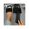 thumbnail image 3 of Women's Rhinestone Square Toe Slip-On Flat Open-Toed Fashionable Dressy Sandals - Perfect For Summer!, 3 of 6
