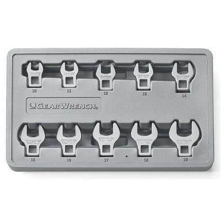 GearWrench 81909 10 Piece Metric Crowfoot Wrench Set