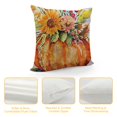 thumbnail image 4 of Fall Autumn Thanksgiving Day Pumpkin Sunflower Maple Leaves Square Burlap Throw Pillow Case with Zipper, Decorative Pillow Cover for Couch, Car, Bedrooms and Sofas, 4 of 5