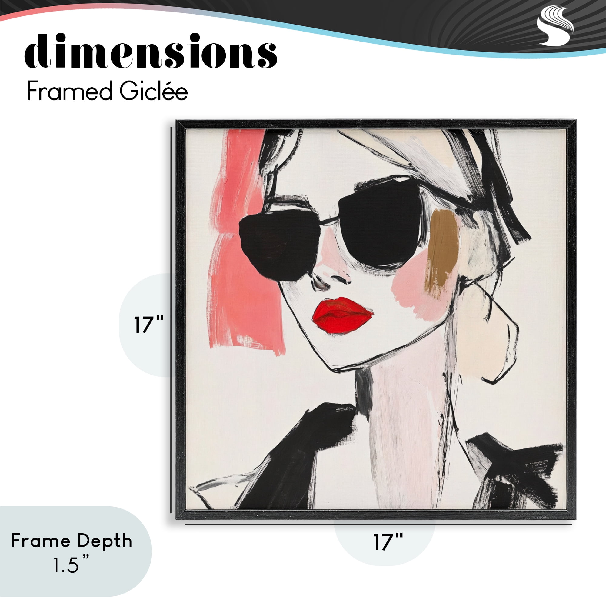 Stupell Industries Sassy Glamour Sketch Black Framed Giclee Art, design by Andrea Haase
