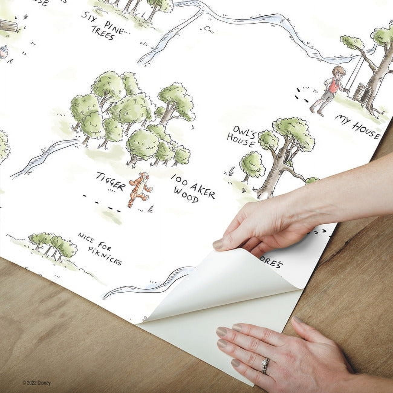 RoomMates Multi, Winnie The Pooh 100 Acre Wood Map Wallpaper