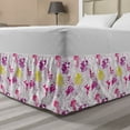 thumbnail image 1 of Tropical Bed Skirt, Palm Leaves with Hibiscus Flowers Exotic Flora and Fauna Hawaii Sketch Design, Elastic Bedskirt Dust Ruffle Wrap Around for Bedding Decor, 4 Sizes, Multicolor, by Ambesonne, 1 of 2