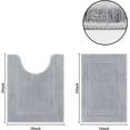 thumbnail image 3 of Findosom 2pcs Bathroom Rugs Set Non Slip Bath Rugs with U Shape Toilet Rugs Set Soft Absorbent Bath Mats Machine Washable Plush Shower Rug Grey 16"x24"+U 20"x24", 3 of 7