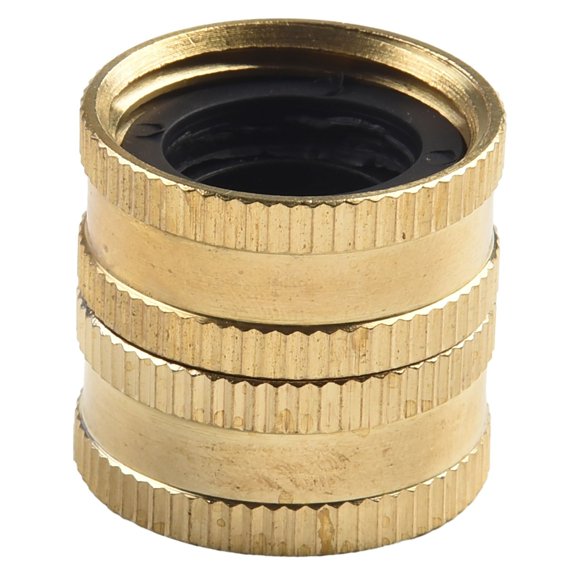MYG Solid Brass Garden Hose Adapter 3/4 Inch Female to Female Water Connector Double-Ended Coupler for Lawn Sprinklers Faucets Nozzles Sprayers Heavy Duty Leak-Free Design