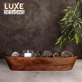 thumbnail image 2 of Wooden Dough Bowl - Dark Burnt Acacia Wood Rustic Dough Bowl - Handmade Decorative Bowls for Home Decor, Bathroom, Kitchen Counter, & More - Large Wood Dough Bowl for Decor, Cosmetics, and Keys, 2 of 9