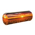 thumbnail image 1 of Disketp Sunset Golden Sunflower Field Estuche Organizador de Lápices de Cuero, Estuche de Oficina con Cremallera para Bolígrafo y Lápiz, 1 of 6