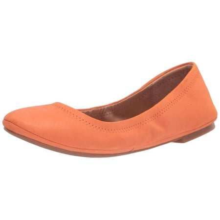 Lucky Brand Women's Emmie Ballet Flat Orange Leather Flexible Flats (6.5, Melon)